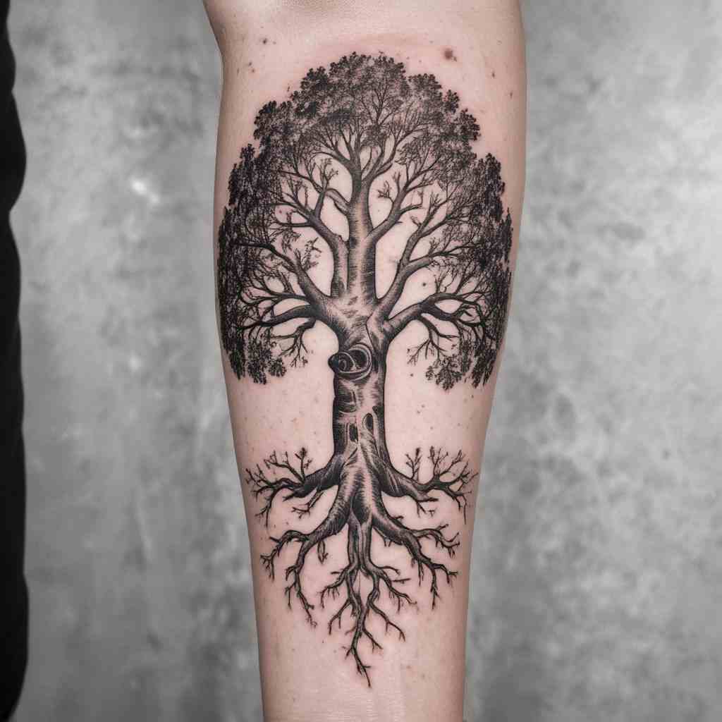 43 Alleviating Mental Health Tattoos That Rejuvenate One’s Faith In Life 21 Tree with Deep Roots tattoo